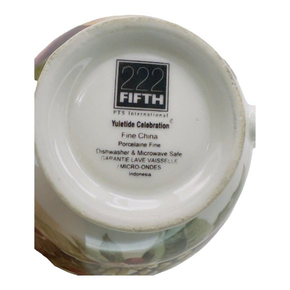 Yuletide Celebration Fine China Footed Porcelain Cup by 222 Fifth EUC - Picture 9 of 10